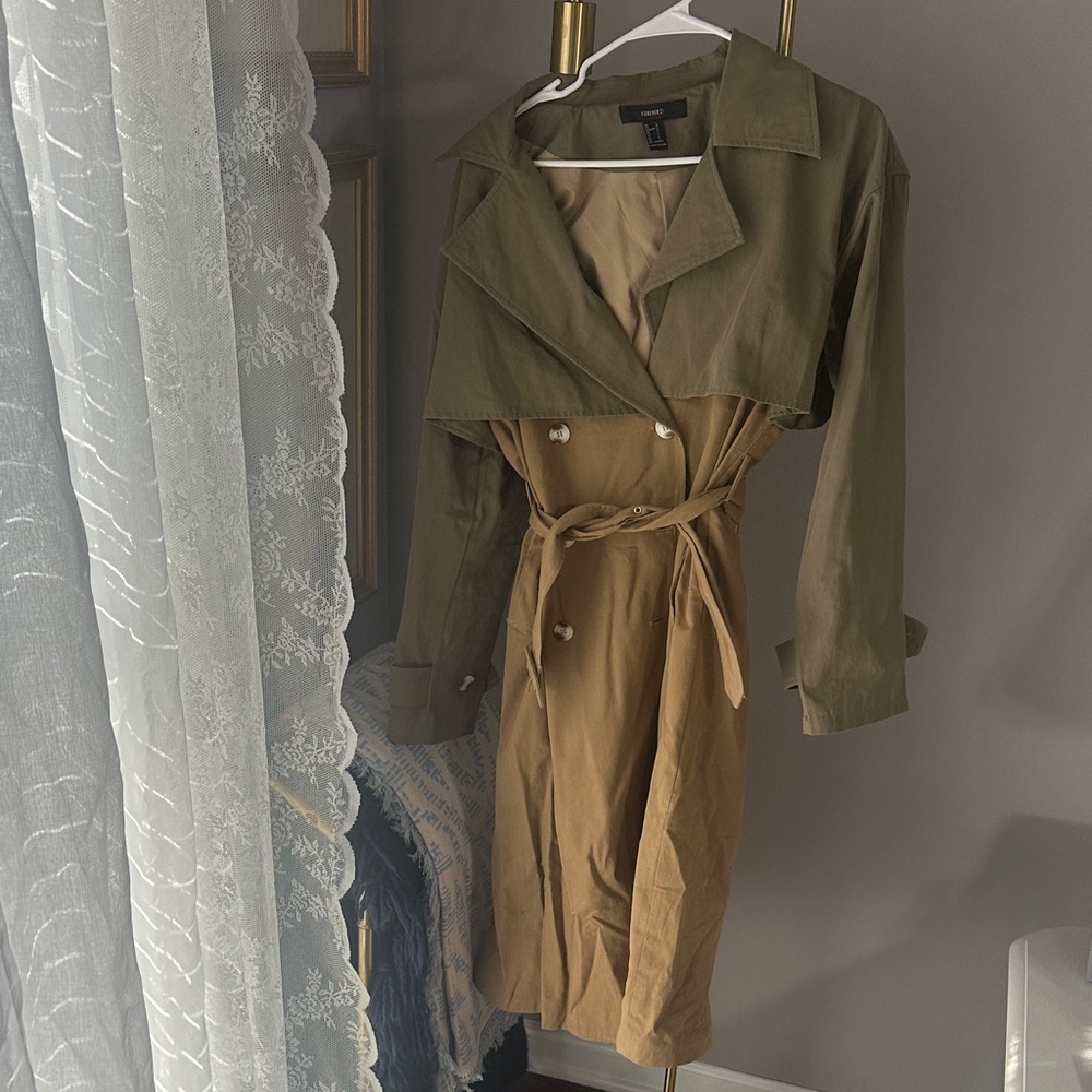 Forever 21 Khaki and Beige Coat